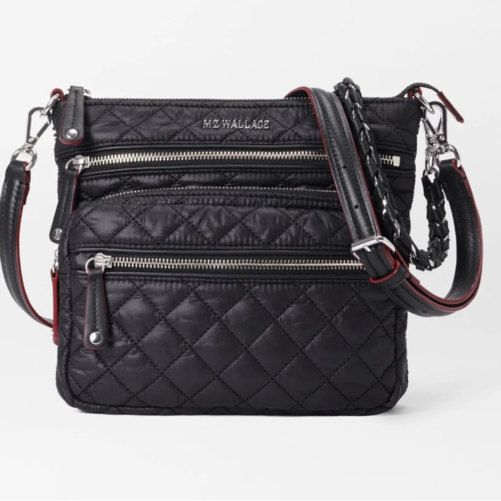 MZ Wallace Black Quilted Crossbody Bag